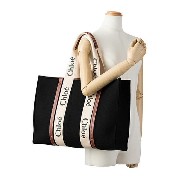 Chloe Woody Tote Bag Black - Picture 6 of 9